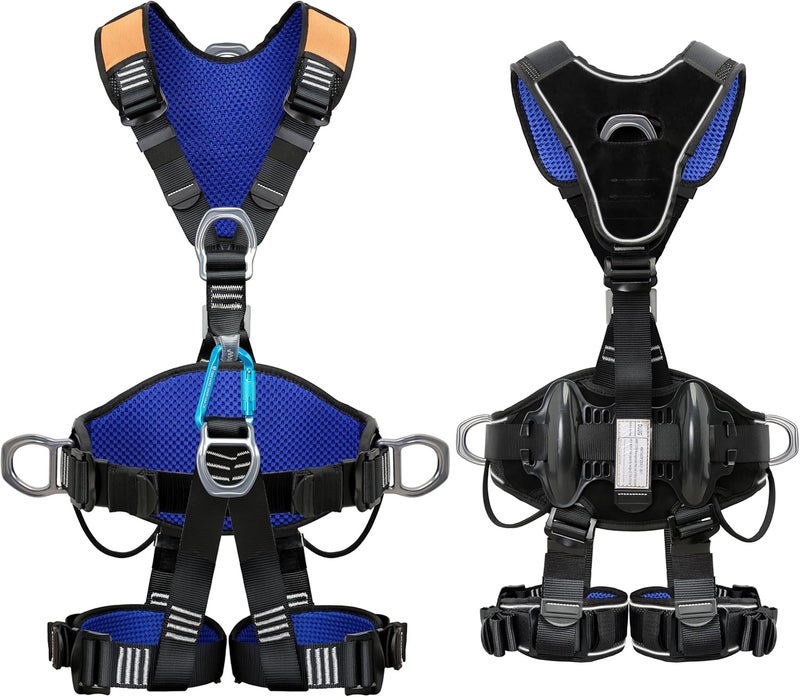 DIJJIG Fall Protection Full Body Safety Harness 5pt Roofing harnesses Aluminum O-Rings 8”Thick Back Support Belt Construction With Reflective Strips OSHA/ANSI Compliant - Image 1